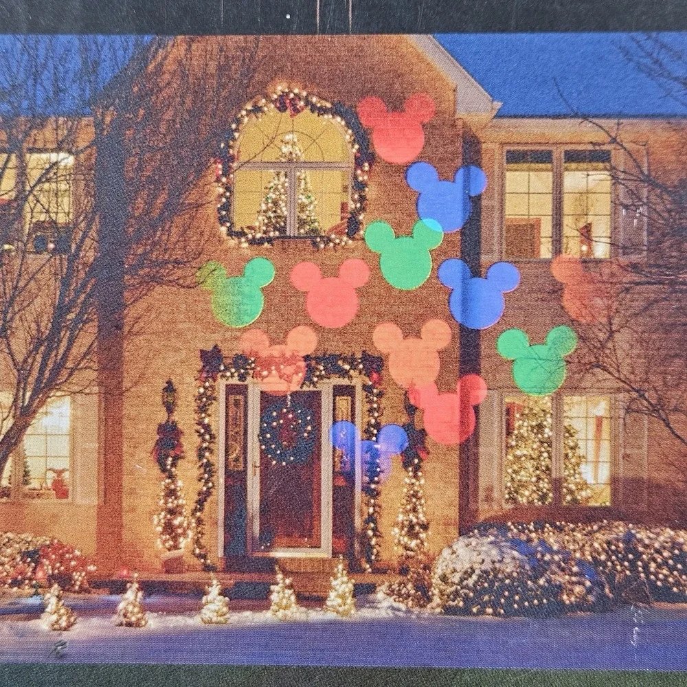 Disney Magic Holiday Mickey Mouse Fantastic Flurry Led Projection Spotlight 15Ft
